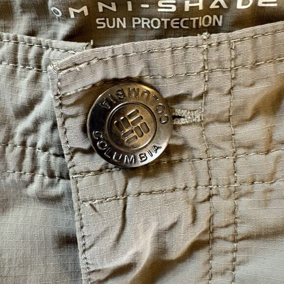 Columbia Convertible Pants Mens 40 x 30 Khaki Cargo Omni Shade Nylon Outdoor - Picture 7 of 16